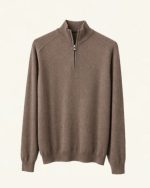 Half zip knit brown